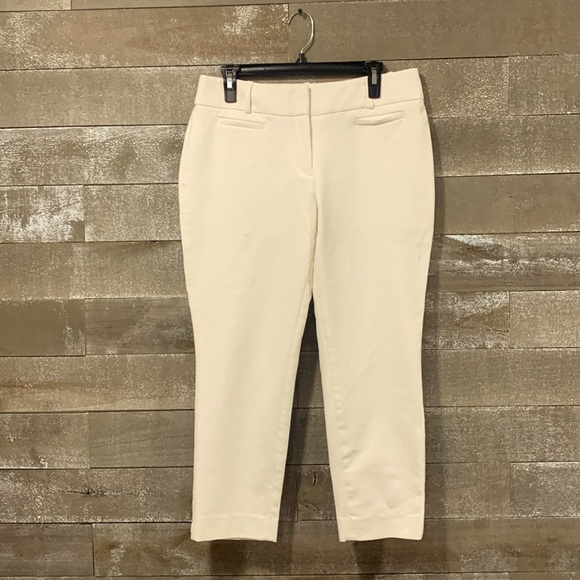 Ann Taylor Loft ivory Julie cropped pant size 8 - Picture 1 of 7